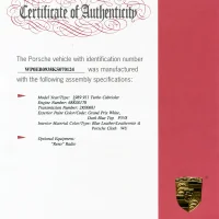 Porsche certificate