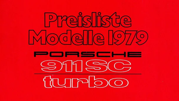 Porsche 911 SC turbo Preisliste 1979