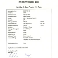 Porsche certificate